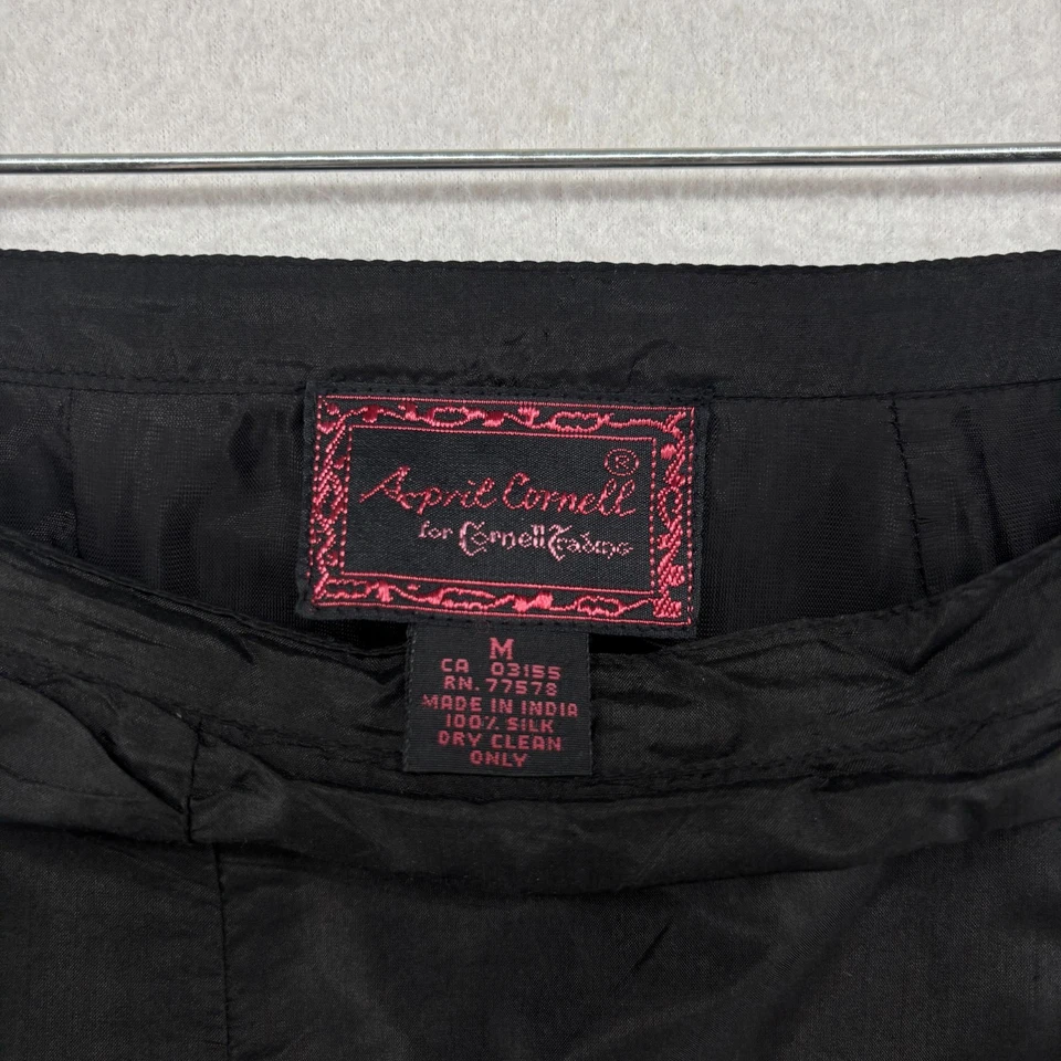 Falda APRIL CORNELL M Maxi 100% Seda Cremallera Lateral Cintura Elástica Negra Foto 4 de 4