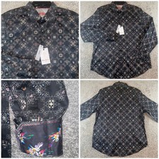 Robert Graham Buena Vista Black Classic Fit Mens Large Kaleidoscope Shirt NEW