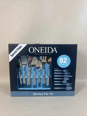 Oneida Stainless Flatware Lot Of 82 Service For 16 Person