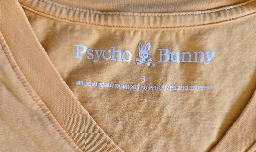 Camisa PSYCHO BUNNY Manga Corta Cuello en V 100% Algodón Pima Mujer Naranja Talla 5 - Imagen 3 de 7
