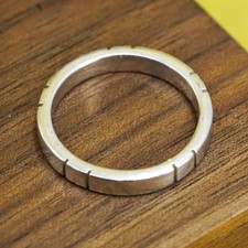 Size 8.25, Vintage Sterling silver handmade ring, 925 stackable ribbed band