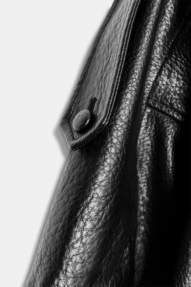 Zara AW 2025 VIRAL Black Faux Leather Jacket All Sizes Ref 4391