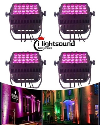 4pc/lot DMX512 outdoor 24*18w 6IN 1 IP65 led uplight led flood stage lighting