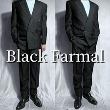 Black Formal Suit Setup, Wool, Double-Breasted, OEM Logo, Excellent Condition