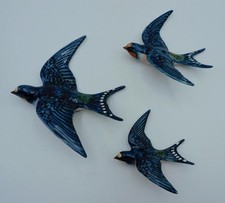 RARE !! Beswick WALL Plaques FLYING *SWALLOWS* Set (3) Model 757 1/2/3 - Exc