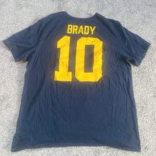 Jordan Nike Tee University Of Michigan Tom Brady #10 Shirt Jersey Men’s Size XL