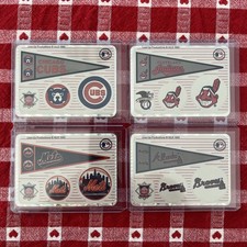 4 lot of 1993 Line-Up Vending Machine Sticker MLB Cubs Indians Mets Braves 🔥