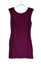 Y2K Forever 21 Sz L Burgundy Dark Romantic Grunge Lace Overlay Mini Party Dress