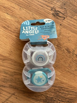 Asda x2 Little Angels Day And Night Orthodontic Soothers Dummies