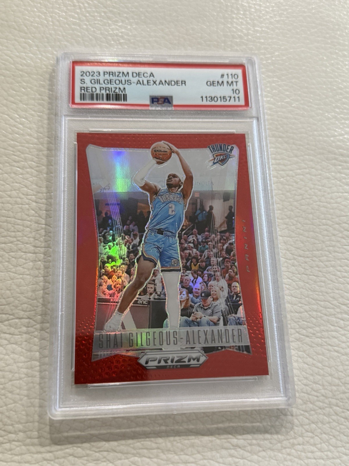 2023 Prizm Deca Shai Gilgeous-Alexander Red Prizm /199 Psa 10