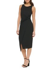 Guess Women's Twist-Front Scuba-Crepe Sheath Dress - Black - M