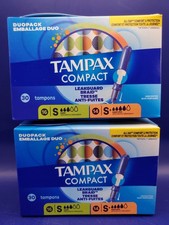 2 Pack Tampax Compact Duopack Tampons Unscented Super Plus 30Ct Each New Sealed