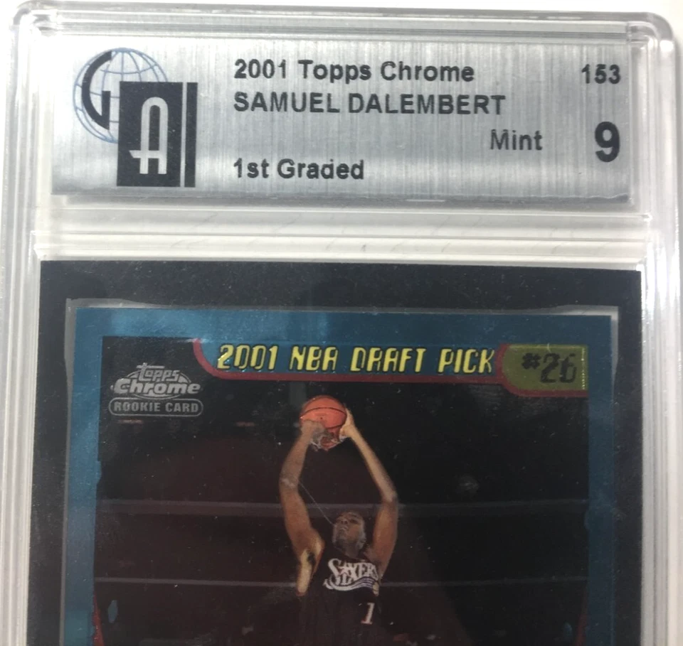 Tarjeta de novato 2001 Topps cromada Samuel Dalembert #153 76'ers clasificación global como nueva 9 Foto 2 de 4