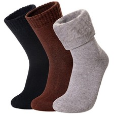 SeeyAN Winter Thermal Socks For Women Men Warm Large, Khaki black brown