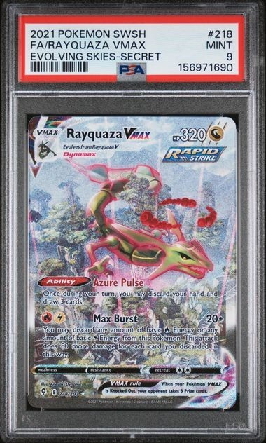 pokemon card rayquaza vmax price 2021 Sword & Shield: Evolving Skies #217/203 Holo (Secret) Guide Lightning Max Burst (20+) You may discard any amount of basic Fire Energy or any amount of basic Lightning Energy from this Pokmon Pokemon Rayquaza VMAX TG29/TG30 CGC