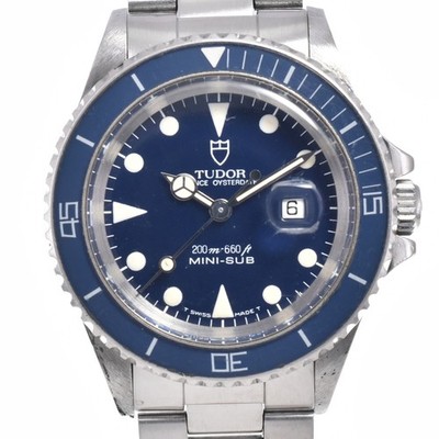 TUDOR Prince Oyster Date Mini Sub 73090 blue Dial Automatic Boy's Watch N#145108