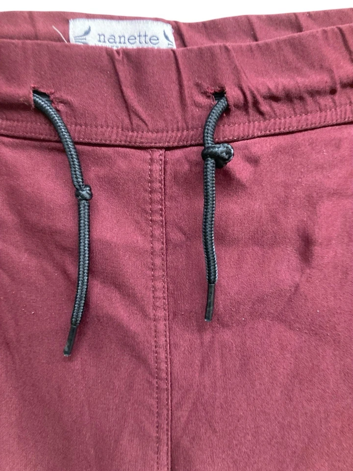 Pantalones Nanette Lepore para mujer grandes borgoña cordón elástico cintura elástica” Foto 2 de 4