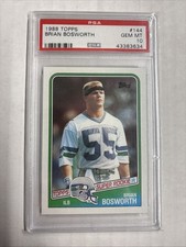 1988 Topps #144 Brian Bosworth ROOKIE Card PSA 10 Seattle Seahawks 