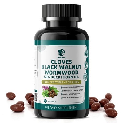 Parasite Cleanse Capsules/Extract-Wormwood,Black Walnut Hull, Clove 120 Caps