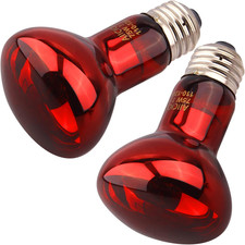 Aiicioo Reptile Red Night Light Bulb - 75W Reptile Heat Lamp Bulb Infrared Baski