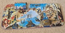 VINTAGE TANK BATTLEFIELD TIN LITHO TOY PLATFORM US ARMY TANK TPS JAPAN REPAIR