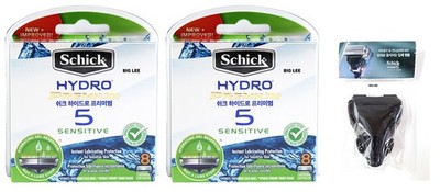 Schick Hydro Premium 5 Sensitive Razor Blades Refills 16 Cartridges + Case