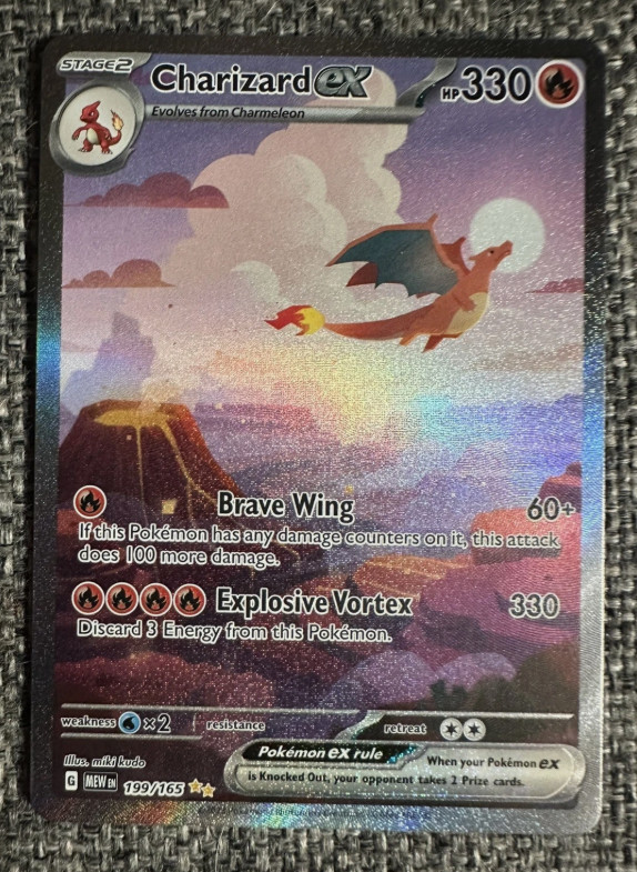 SV Scarlet & Violet 151 Charizard EX Card 199/165 SIR - Full Art Holo - MINT