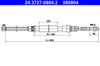 NEU - ATE 24.3727-0804.2 Seilzug, Feststellbremse FüR Peugeot
