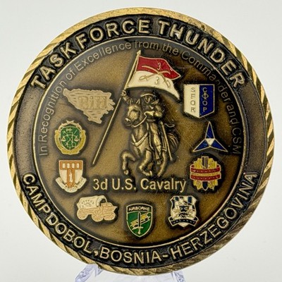 3d Cavalry SFOR Bosnia Task Force Thunder Camp Dobol Challenge Coin
