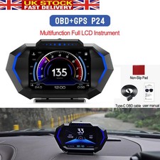 P24 OBD2+GPS HUD Car Head Up Display on Board Computer Digital Speedometer Meter