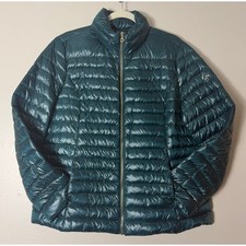 KATE SPADE COAT XL GREEN SHORT PACKABLE DOWN JACKET HOODED PUFFER MINIMALIST