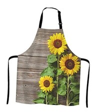 Sunflowers on Wooden Board Apron for Women and Men, Adjustable Multi Lf201