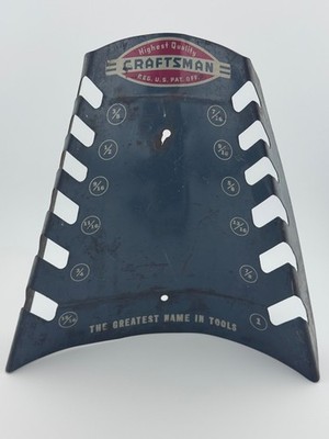 Vintage Craftsman Gray Metal Wall Mount 6 Slot Wrench Display Holder READ
