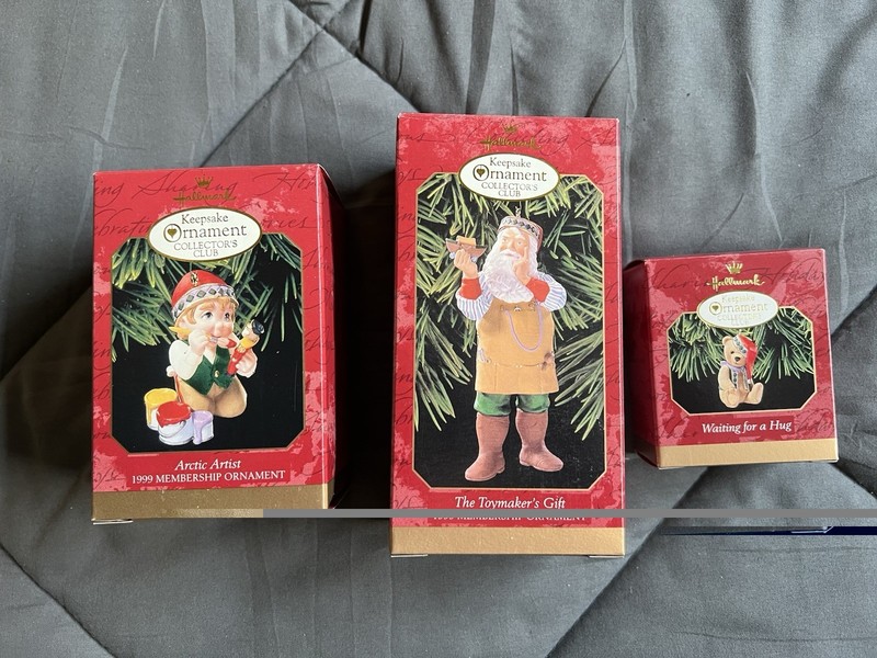 Hallmark 1999 Collectors Club Exclusive Set Of 3 Ornaments “LIMITED EDITION NIB”