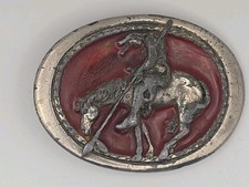 Vintage End Of The Trail Belt Buckle 1980s Indian Horse Made In USA 352