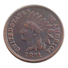 ---1871 Indian Head Penny Extremely Fine ---As shown in the figure