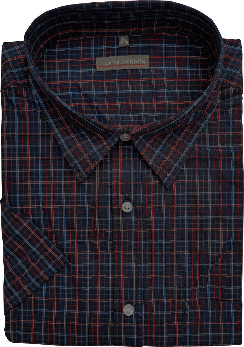 Camicia uomo casual collo classico manica corta quadri taglie forti 5200 foto 5