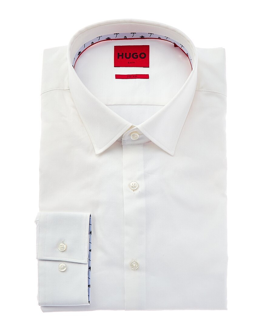 Приталенная рубашка Hugo Boss мужская белая 17