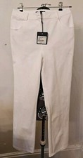 St John Caviar MARIE Pants Sz 2 Bright White Straight NEW READ