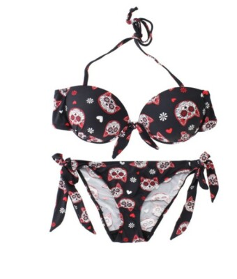 Bikini Badeanzug BANNED Sugar Kitty Gothic Pin UP Rockabilly - Gr: M