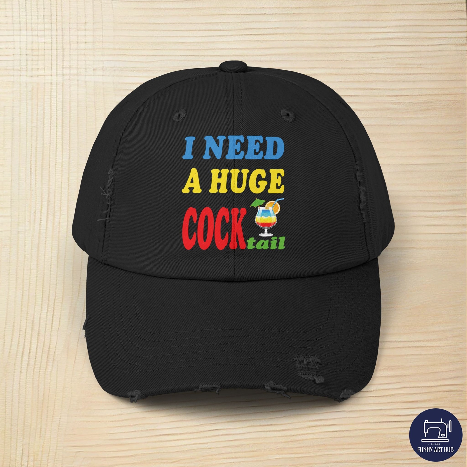 Huge Colorful Unisex Distressed Cocktail Cap