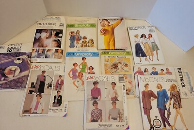 LOT OF 11 VTG SEWING PATTERNS c1970-1980, McCall's Simplicity Butterick