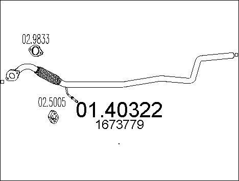 Tube d'échappement de rechange pour réparer Ford Fiesta 6 essence 1.25
