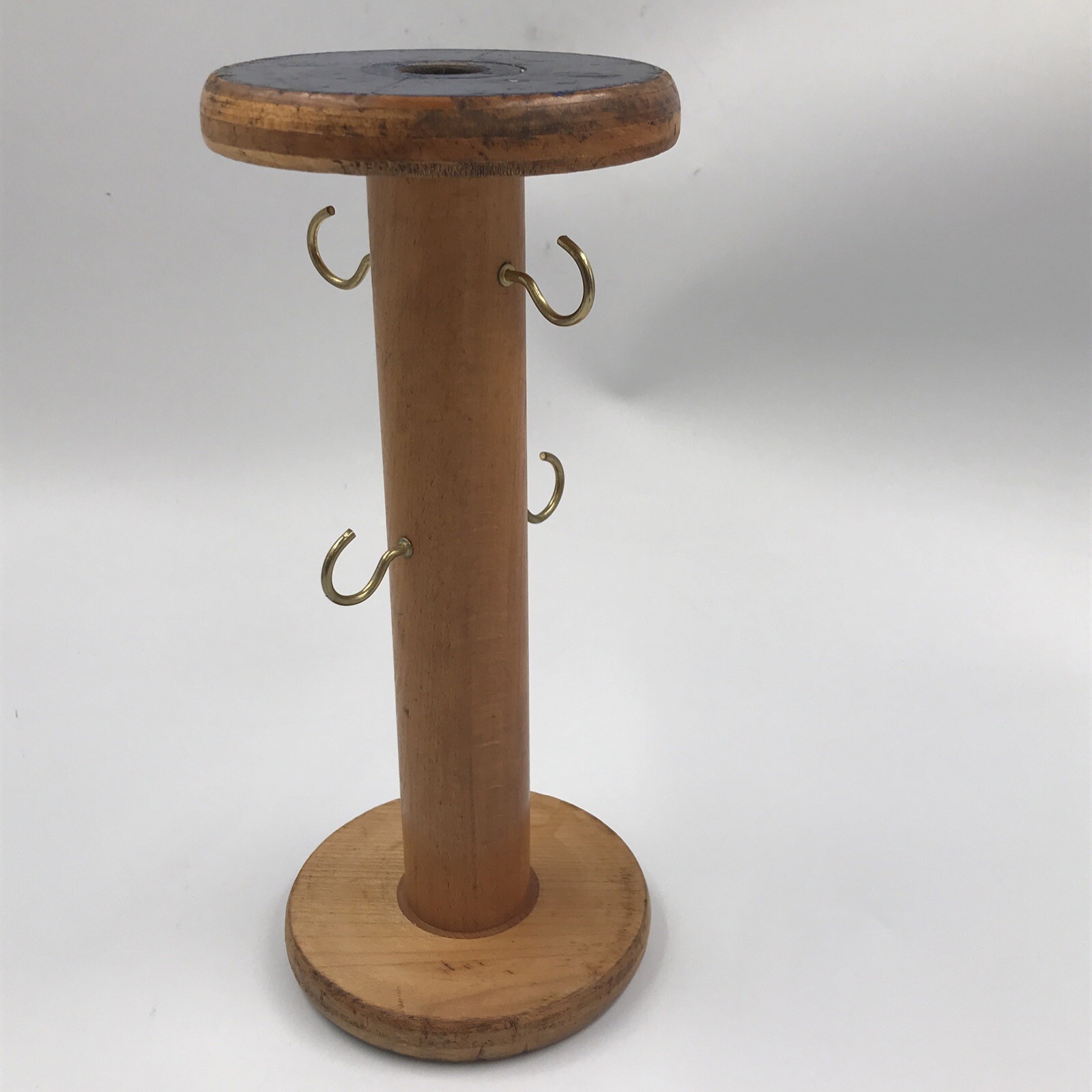 Vintage Coffee Mug Holder Stand UpCycled Yarn Spool Reel Jewelry