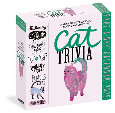 Cat Trivia Page-A-Day  Calendar 2025: Cat Quotes, Paw-some Books .. Daily Cal...