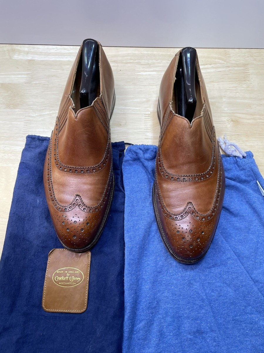 Crockett And Jones Leather Brown Cranbourne Size 7.5 E With Shoe 