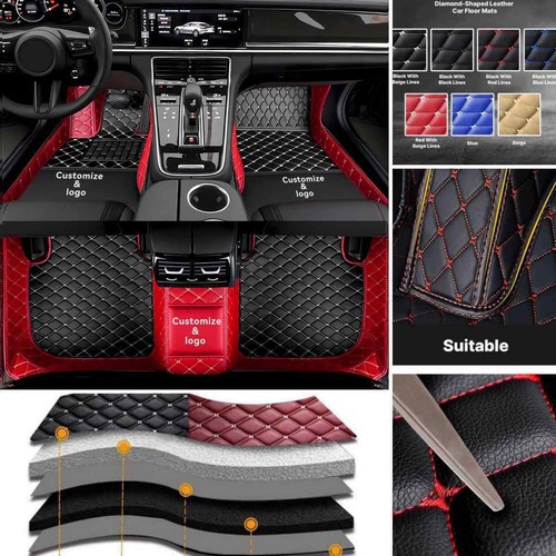 For Dodge Durango RT SRT Hellcat 2004-2024 Car Floor Mats PU Leather Carpets - Imagen 18 de 35