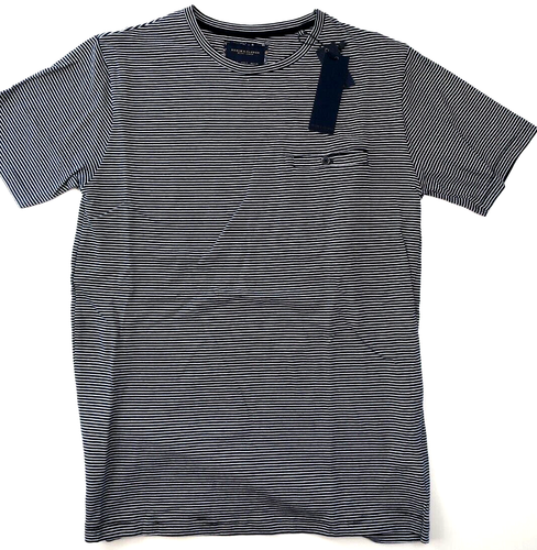 T-Shirt Denim Blume Ricky Singh weiß blau gestreift kurzärmelig Baumwolle S M L XL - Bild 6 von 6
