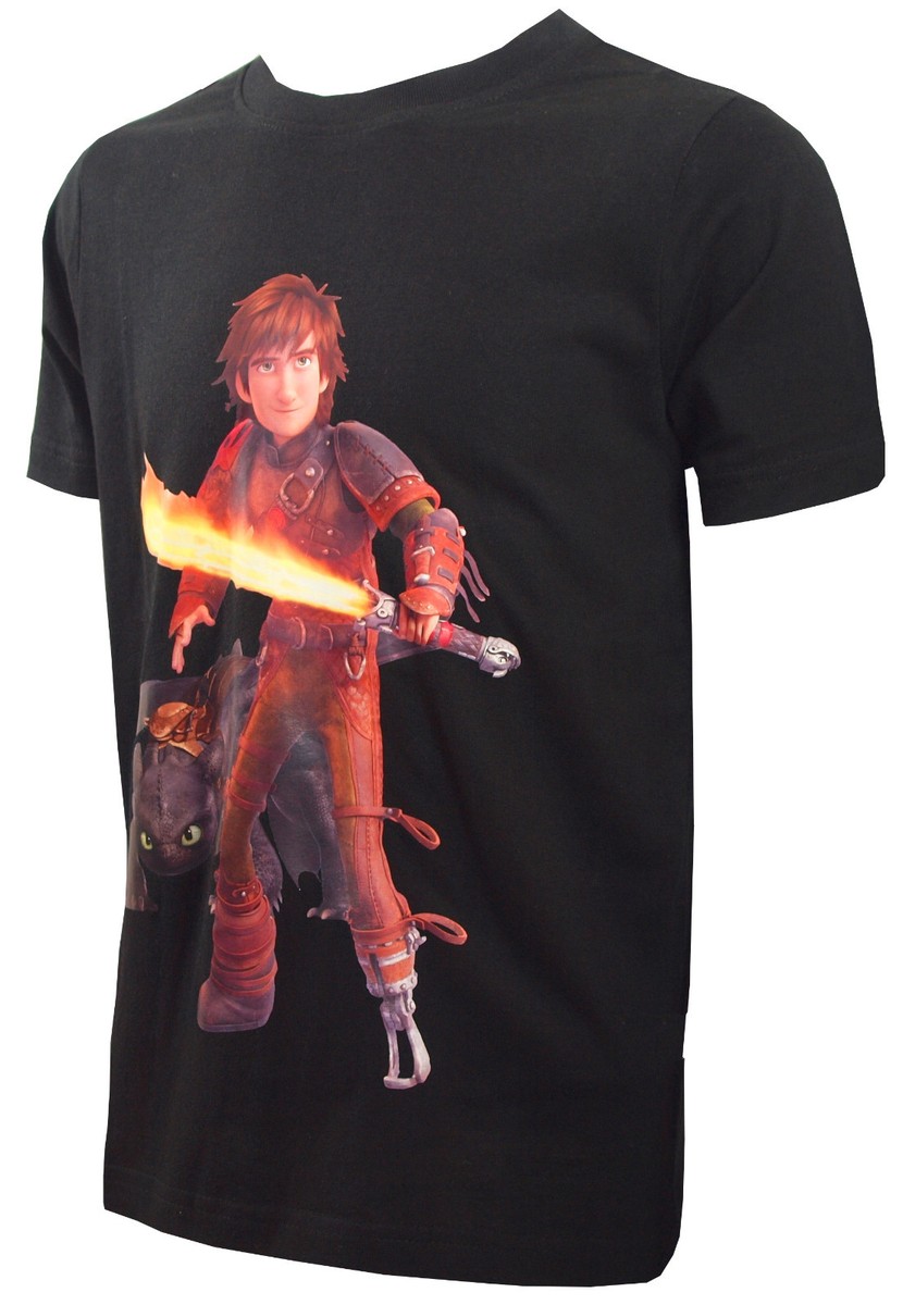 Dragons Dreamworks Kinder T-Shirt Hicks Glow Schwert schwarz Gr