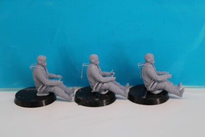 Figurines 1/72 Pilotes Américains Assis - Peddinghaus 3D Impression | Figurines Militaires Modèle Réduit